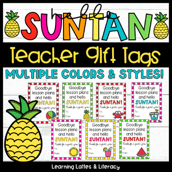 Preview of Teacher Appreciation Gift Tags Summer Gift Hello Suntan Teacher Beach Pool Tags