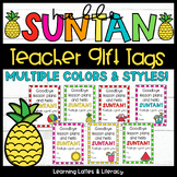 Teacher Appreciation Gift Tags Summer Gift Hello Suntan Te