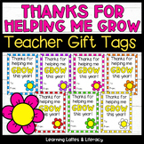 Teacher Appreciation Gift Tags Thanks for Helping Me Grow 