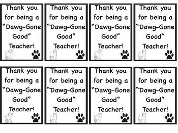 Teacher Appreciation Gift Tags and Cards | Bulldogs Theme by HappyEdugator