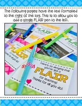 Teacher Appreciation Gift Tags for Flair Pens by Your Thrifty Co-Teacher