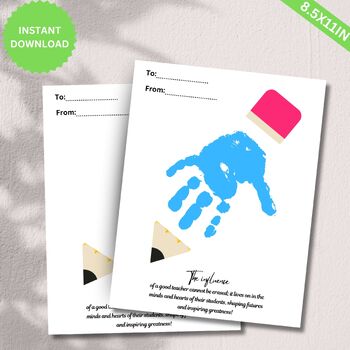Preview of Teacher Appreciation Handprint Gift, The Influence of a Good Teacher