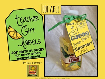 teacher appreciation label lemon themed editable free by