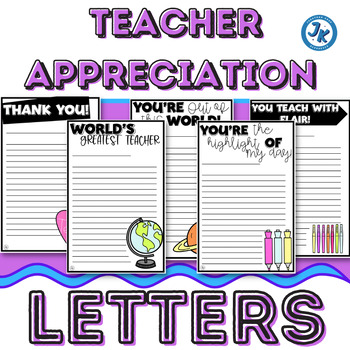 Preview of Teacher Appreciation Letter TEMPLATES