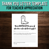 Teacher Appreciation Letter Template for the End of the Ye
