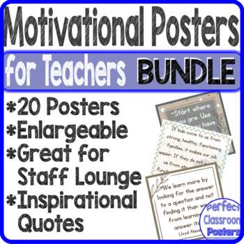 Preview of Teacher Appreciation Motivational Quotes Staff Lounge Decor Posters BUNDLE