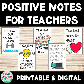 Preview of Teacher Appreciation Notes & Encouragement PRINTABLE & DIGITAL
