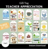 Teacher Appreciation Printable Gift Tags