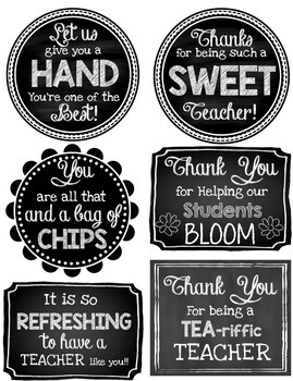 Teacher Appreciation Printable Gift Tags by Queen of the Jungle | TpT