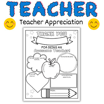 Teacher Appreciation Printable Gift Thank You Teacher Gifts Coloring Pages