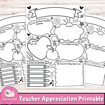 Preview of Teacher Appreciation Printable | Teacher Appreciation Week Gift Printable Survey