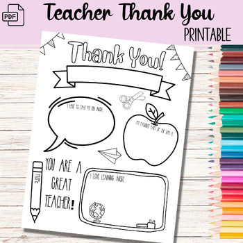 Preview of Teacher Appreciation Printable Teacher Appreciation Week Gift Thank You Teacher