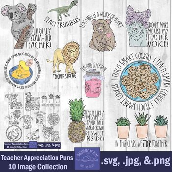 Preview of Teacher Appreciation Puns Clip Art Designs