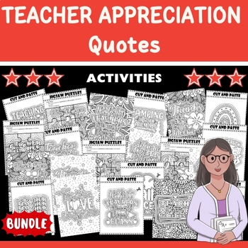 Preview of Teacher Appreciation Quotes Activities & Games - Fun End of the year Activities