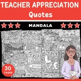 Teacher Appreciation Quotes Mandala Coloring Pages |  End 