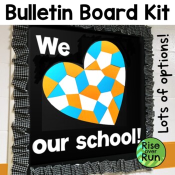 Preview of Teacher Appreciation & School Spirit Bulletin Board with Heart
