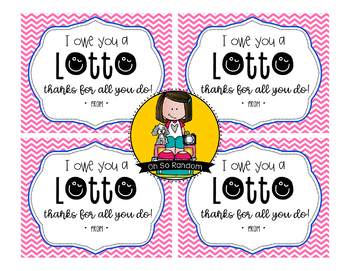 Teacher Thank You, Thanks A Lotto, Teacher Appreciation, Lottery