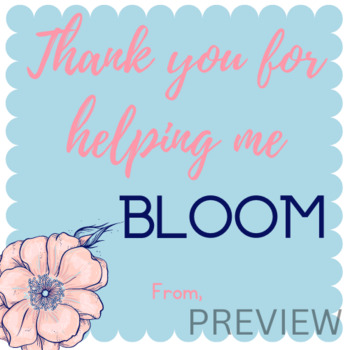 thank you teacher for helping me bloom, stickers / badge school classroom  228