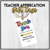 Teacher Appreciation Tags / Thank You Tags / Happy Teacher