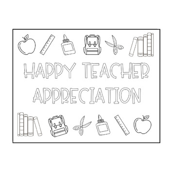 Teacher Appreciation Thank You Cards - Coloring Sheets by Ms C in Second