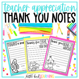Teacher Appreciation Thank You Notes FREEBIE
