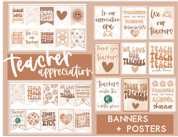 Preview of Teacher Appreciation, Thank you Teachers, Teacher Appreciation Posters, Teacher