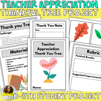 Preview of Teacher Appreciation: Thankful Tree Project