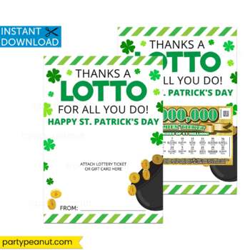 Thank You Lottery Ticket Holder Printable Appreciation Gift