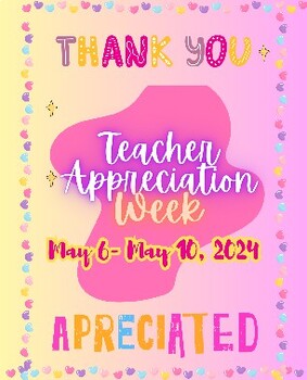 Preview of Teacher Appreciation Week Activities