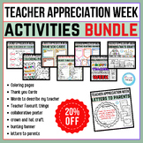 Teacher Appreciation Week Activities BUNDLE, letters to pa