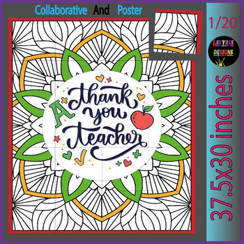 Preview of Teacher Appreciation Week Activity Collaborative Coloring Poster Bulletin Board