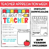 Teacher Appreciation Week | All About My Teacher