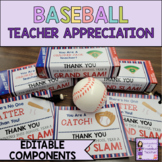 Teacher Appreciation Week Baseball Themed Resources