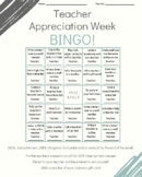 Teacher Appreciation Week Bingo