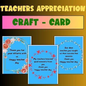 Preview of Teacher Appreciation Week Card-CraftActivities Teacher Gift-Messages For Teacher