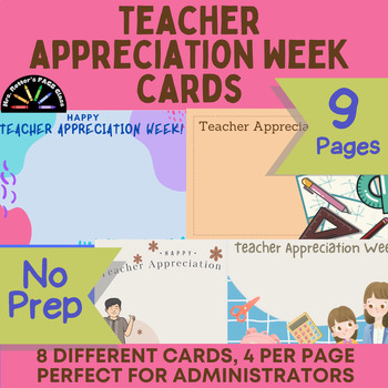 Preview of Teacher Appreciation Week Cards - 2nd week of May - Diverse for Administration