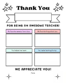 Teacher Appreciation Week | Thank You Letter Template From