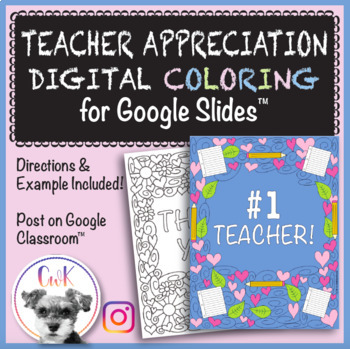Preview of Teacher Appreciation Week Digital Coloring Pages for Google Slides™