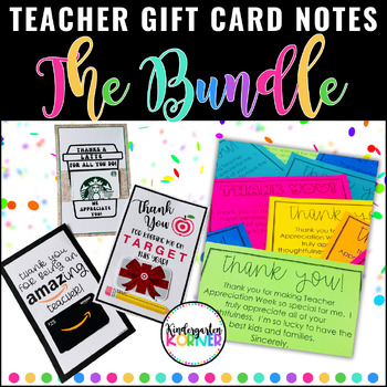 Preview of Teacher Appreciation Week End of the Year Teacher Gifts Gift Card Thank You Note