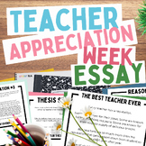 Teacher Appreciation Week Essay for Middle School | Persua