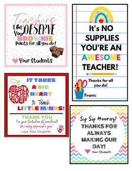 Preview of Teacher Appreciation Week MULTIPLE THEMES 34 pages of TAGS!