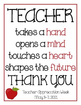 Teacher Appreciation Week Flyer by Wildcat Design | TPT