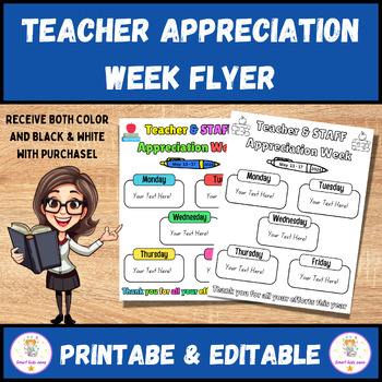 Preview of Teacher Appreciation Week Flyer / Editable Teacher Appreciation Week