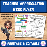 Teacher Appreciation Week Flyer / Editable Teacher Appreci