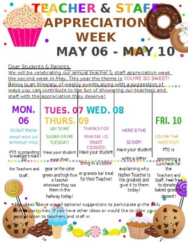 Preview of Teacher Appreciation Week Flyer (Editable and fillable resource)