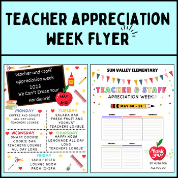 Preview of Teacher Appreciation Week Flyer | Printabe and Editable Template for Canva