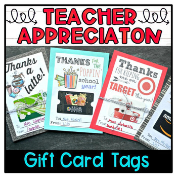 Preview of Teacher Appreciation Week Gift Card - Amazon Target Gift Card Tags