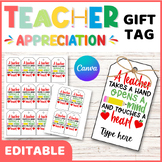 Teacher Appreciation Week Gift tags for Candy, drink, Ice 