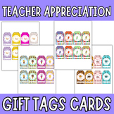 Teacher Appreciation Week Gift tags for coffee, Ice Cream.