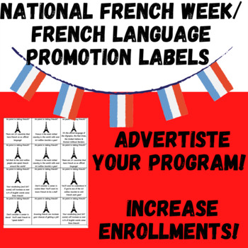 Preview of Teacher Appreciation Week Labels for French Students